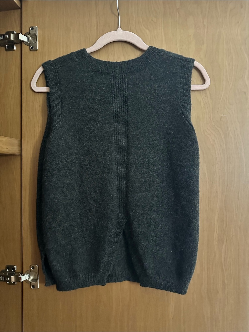Cute Cat Pocket Pullover Sweater Vest M Dark Grey - Picture 9 of 9